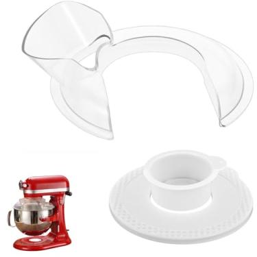 Imagem de Protetor de derramamento e tampa de tigela misturadora compatível com Kitchenaid 6-7QT Bowl-Lift Stand Mixer, protetor contra respingos para tigela misturadora de aço inoxidável para evitar