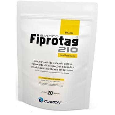 Imagem de Brinco Fiprotag 210 C/ 20 Unidades Bovino Cor Amarelo - CLARION