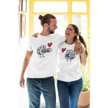 Imagem de Kit Camiseta Casal Básica Algodão Premium Dia dos Namorados Parafuso+P
