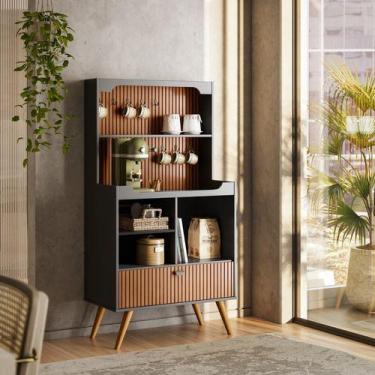 Imagem de Cantinho Do Café Rubi  Armário Aparador Cozinha Lukaliam, Cinza Tauari