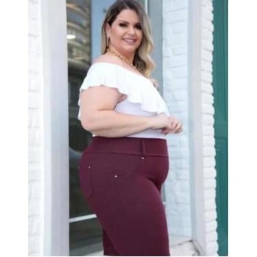 Imagem de 5 Bermudas Plus Size Modeladora Cotton Jeans Cós Alto 46/56 - LM Plus 