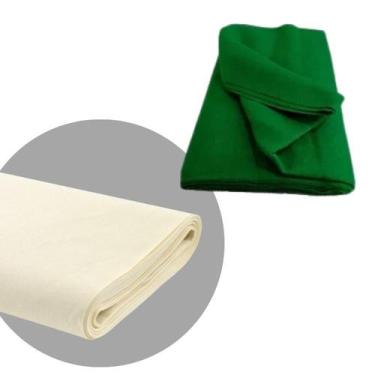 Imagem de 4 Mt Tecido Pano Acrílico Verde + 3 Mt Forro Algodãozinho Sinuca - Tac