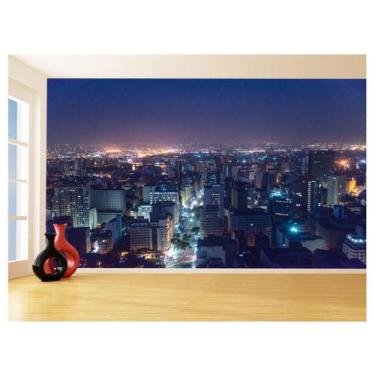 Imagem de Papel De Parede 3D Cidade Prédios Noite Luzes 3,5M Ncd361 - Você Decor