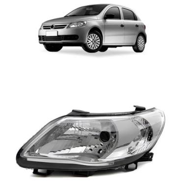 Imagem de Farol VW Gol Saveiro Voyage G5 2009 2010 2011 2012 Foco Simples Cromad