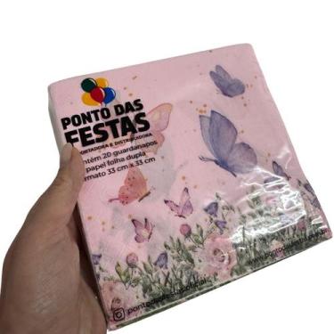 Imagem de Guardanapo de Papel Folha Dupla Jardim das Borboletas 33x33 cm - Inspi