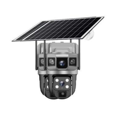 Imagem de Câmera IP Solar De Lente Dupla De 12MP Wifi 6K Webcam Externa Visão No