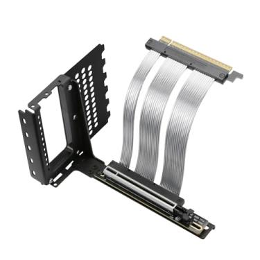 Imagem de GIGA-MEGA Cabo Riser PCIe X16 GEN5 com suporte vertical GPU PCIe 5.0 para RTX4090 Future RTX5090 (suporte preto)