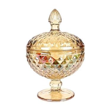 Imagem de Potiche Lumiére De Vidro Com Pé Bomboniere Porta Doces 18cm - KeHome, 