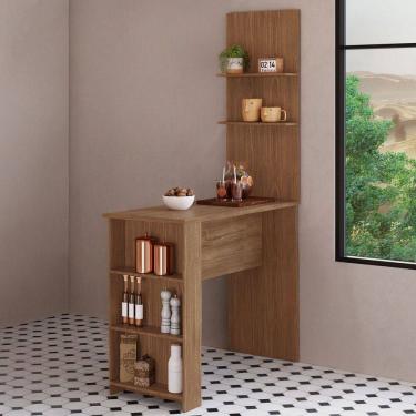 Imagem de Bancada de Cozinha Nara 5 Prateleiras Freijó - Pnr Móveis