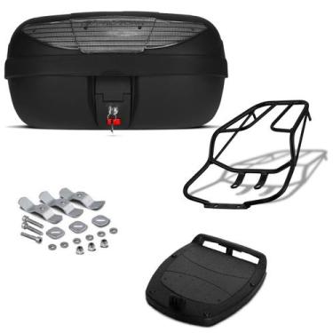 Imagem de Baú Bauleto 45 Litros Pro Tork + Bagageiro Moto, CRISTAL, FAN 125 2009