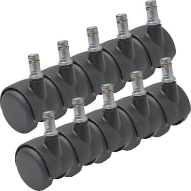 Imagem de Rodízio Giratório SQ90 Rodinha Para Cadeira Preto 40Kg - 10 Un Borrachas Londrina