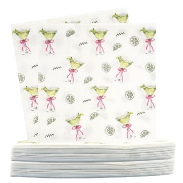 Imagem de hhdatc 100 peças "A Tini Bit Older" Guardanapos de aniversário martini verdes decorações de festa de martini guardanapos de bebida para despedida de solteira, chá de panela, casamento e festas de