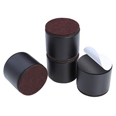 Imagem de Ezprotekt elevadores de cama de 5 cm – elevador de móveis autoadesivo de aço sólido ou elevação de cama, Round