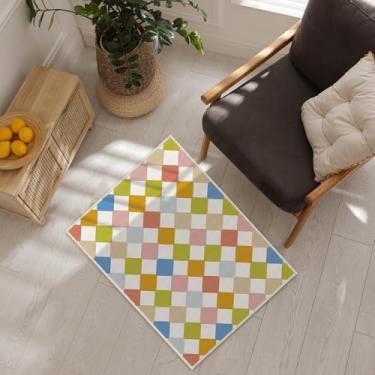 Imagem de Season wind Tapete neutro pequeno, 5 x 7 cm, lavável, geométrico, colorido, capacho para entrada, banheiro, sala de estar, quarto, lavagem, antiderrapante,