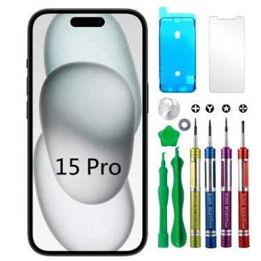 Imagem de Ace Tech Cellular Substituição de tela LCD para iPhone 15 Pro 6,1 polegadas (modelo A2848, A3101, A3104, A3102) 3D Touch Screen Display digitalizador Kit de reparo Montagem