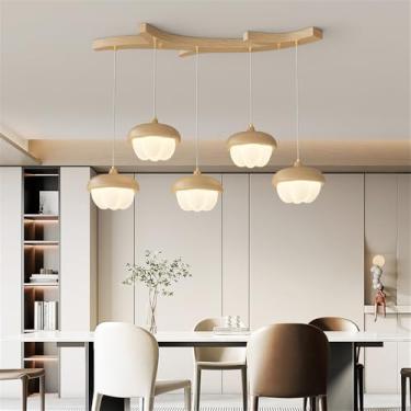 Imagem de OUFULA Nórdico Moderno Restaurante Pendente Lâmpada LED Moda Arte Bar Balcão Quarto Estudo Quarto Infantil Café Escada Decoração Luz (D 5 luzes)