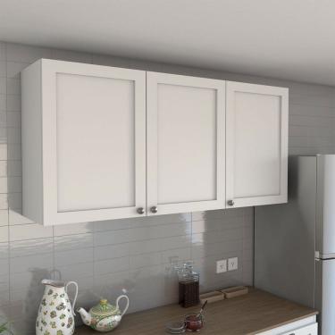Imagem de Armário Aéreo Cozinha Essenza 3 Portas 100% Mdf Branco Fosco - Panorama Móveis
