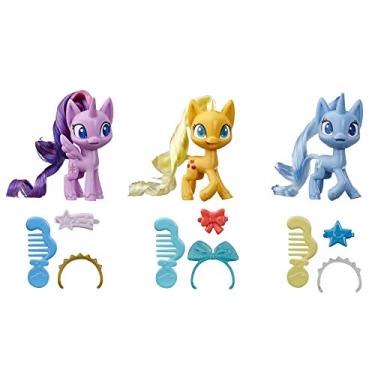 Imagem de My Little Pony Potion Pony 3-Pack - Twilight Sparkle, Applejack E Trixie Lulamoon Brinquedos De Pônei De 3 Polegadas Com Cabelo Escovável, 15 Acessórios
