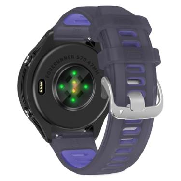Imagem de U-LIMVE Pulseira de relógio para Garmin Forerunner 570 47 mm/Forerunner 265/Forerunner 255/Vivoactive 4/Venu 3/Venu 2, pulseira de substituição de silicone de liberação rápida de 22 mm