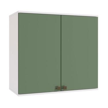 Imagem de Armário Aéreo Celeste Kappesberg 100% Mdf 2 Portas Branco/verde 80cm