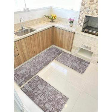 Imagem de Kit 3 Peças Pratik Jogo Cozinha Borda Infinita Não Derrapa A - Oasis