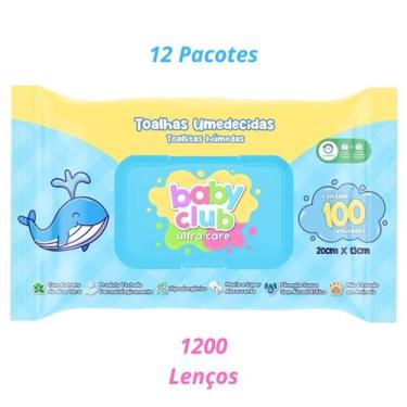 Imagem de Kit Com 12 Pacotes Lenço Umedecido Baby Club Ultra Care 1200 folhas - 