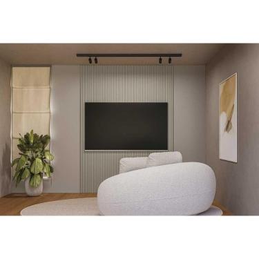 Imagem de Painel p/ Quarto até 75 Pol Modular 1.8 Ripado 180x250cm Gris Fosco - Linea Brasil
