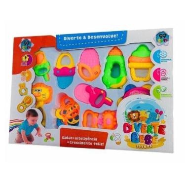 Imagem de Kit Conjunto Chocalho E Mordedor Infantil Brinquedo 10 Peças - OUTRAS 