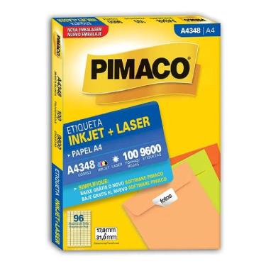 Imagem de Etiqueta inkjet/laser A4348 com 100 folhas Pimaco