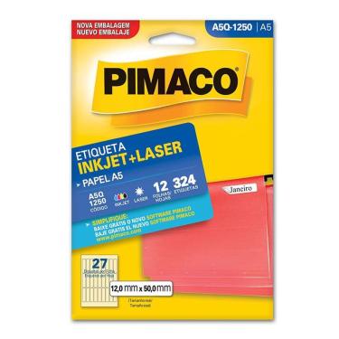 Imagem de Etiqueta inkjet/laser A5Q1250 c/ 12 fls Pimaco