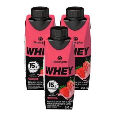 Imagem de Kit 3 Bebida Láctea Piracanjuba Whey Zero Lactose com 15g de Proteína 
