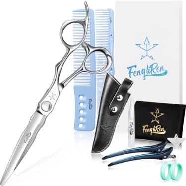 Imagem de Fengliren Tesoura profissional de alta qualidade, extremamente afiada, para corte de cabelo, tesoura de cabeleireiro de 15 cm, feita de aço inoxidável para salão de cabeleireiro e uso doméstico