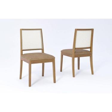 Imagem de Cadeira Sala De Jantar Marcela Kit 2 Un Carvalho/couríssimo Kaki - Cimol