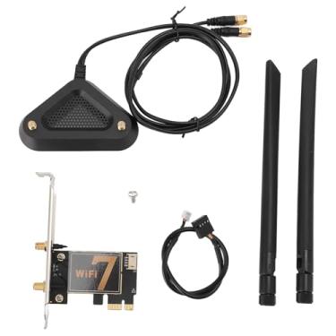 Imagem de BE200NGW PCI EX1 WiFi Card Ultra Fast 8774Mbps WiFi 7 Adaptador de rede sem fio Bluetooth 5.4 com antena de 8db para desktop PC Linux Chrome OS (Com base de antena estendida destacável)