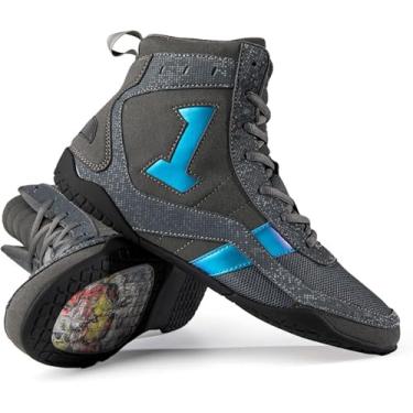 Imagem de Musculação Boxe Sapato Core Wrestling Shoes Lightweight Fighting Sports Wrestling Shoes Non-slip Lightweight Sweat Absorbing Para Homens Mulheres E Crianças, Grey, 40EU