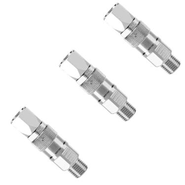 Imagem de Pistolas de pulverização sem ar de 360 graus de aço inoxidável sem ar de alta pressão 1/4 polegada conector de junta giratória para pulverizadores de tinta Graco e pistola de pulverização (pacote com