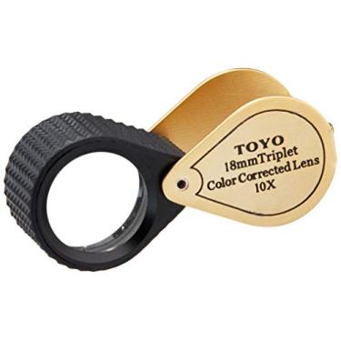 Imagem de Toyo Lupa de joalheiro profissional de 10 x com lente tripla de 18 mm, ouro