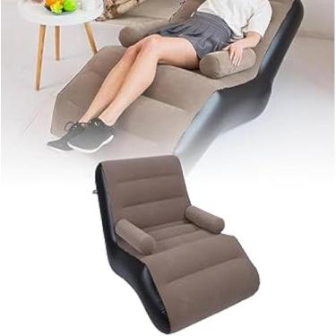 Imagem de Sofá Poltrona Preguiçoso Inflável Portátil Com Bomba Inclusa Ideal Para Sala Quarto Camping Praia E Piscina
