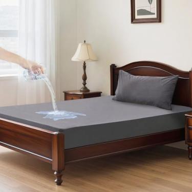 Imagem de Protetor de colchão à prova d'água Twin XL, lençol com elástico respirável e silencioso para incontinência, capa de colchão extra longa com bolso profundo de 45 cm, essencial para dormitório