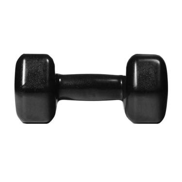 Imagem de Halter Sextavado Peso Academia Emborrachado 1Kg Preto Treino