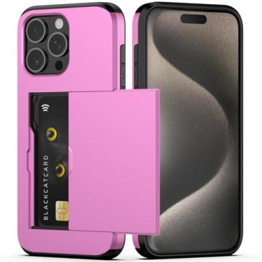 Imagem de Nvollnoe Capa para celular compatível com iPhone 15 Pro Max com porta-cartões, capa protetora de camada dupla resistente à prova de choque com compartimento para cartão oculto para mulheres e homens