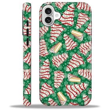 Imagem de Toulas Capa para iPhone 16, capa rígida de camada dupla híbrida resistente a arranhões, árvore de Natal, biscoito de lanche de Natal
