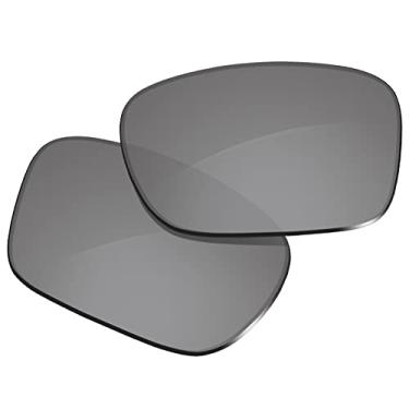 Imagem de Glintbay Lentes de óculos de sol de substituição 100% precisas para Oakley Holbrook XXL OO9487 61 mm, Espelhado prateado metálico polarizado, Small
