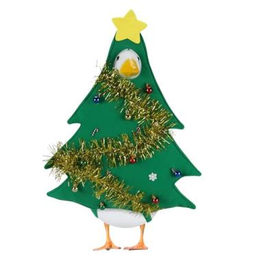 Imagem de Roupas de ganso de varanda de árvore de Natal para estátua de gramado de 58 cm, fantasia em forma de árvore de Natal para estátua de plástico/cimento, roupas de escultura de pato para decoração de