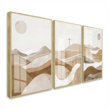 Imagem de Quadros Decorativos Jesus Cristo Salmo 23 Religioso Moderno Com Moldura e Vidro