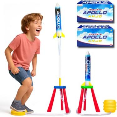 Imagem de Kit 2 Lança Foguetes Apollo na Caixa Original Infantil Sobe Alto Brincadeira Externa