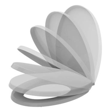 Imagem de Assento Sanitário Celite Azalea Soft Close Cinza  Tampa de Vaso Oval c