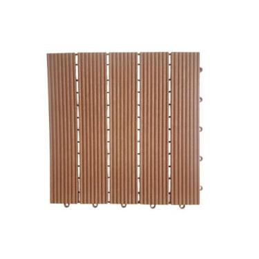 Imagem de Kit 10 Pçs Deck Plástico Modular 30x30 com Textura Amadeirada - NOVODE