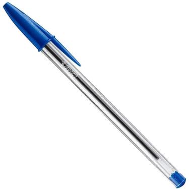 Imagem de Caneta bic azul esferográfica clássica cartela c/4 canetas