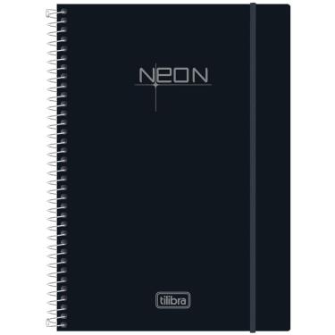 Imagem de Caderno Espiral Capa Dura  10 Matérias 200 Folhas Neon Preto
